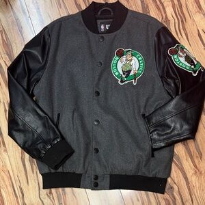 NBA Boston Celtics Black and Gray Bomber Jacket